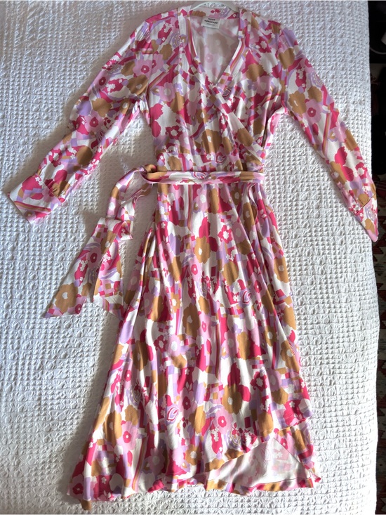 Mads Norgaard Dresses & Skirts - Mads Nørgaard Flower Duralla Wrap Dress Midi Women’s EU 40 Retro Asymmetrical